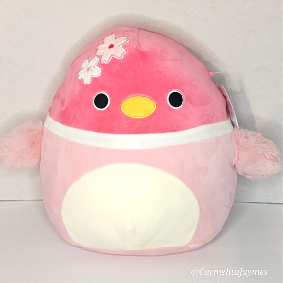 WON IN CLAW MACHINE SONJA 🐦 FTM Pink Duck w Flowers Original Squishmallow NWT - Picture 1 of 8